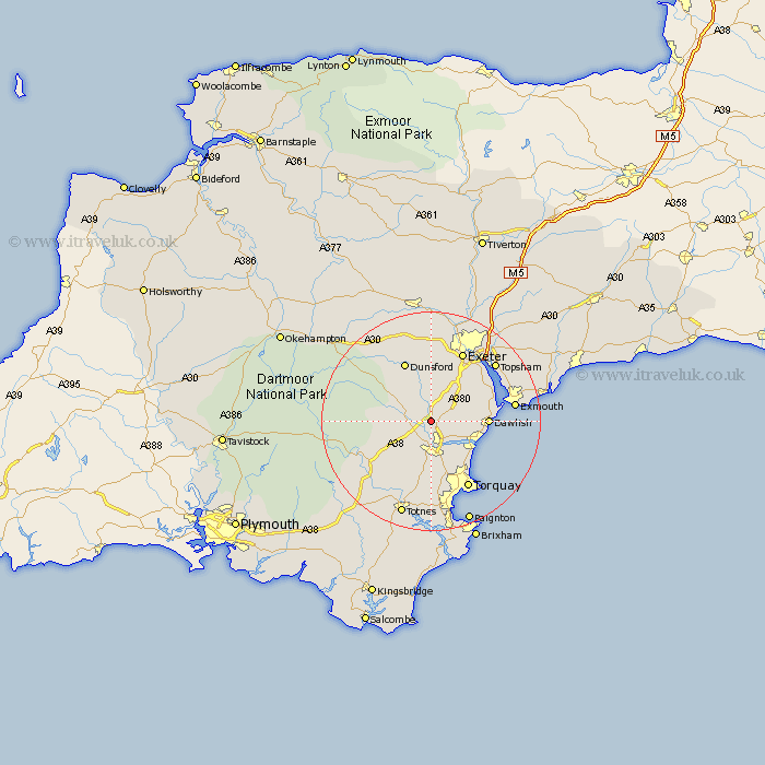 Chudleigh Knighton Devon Map