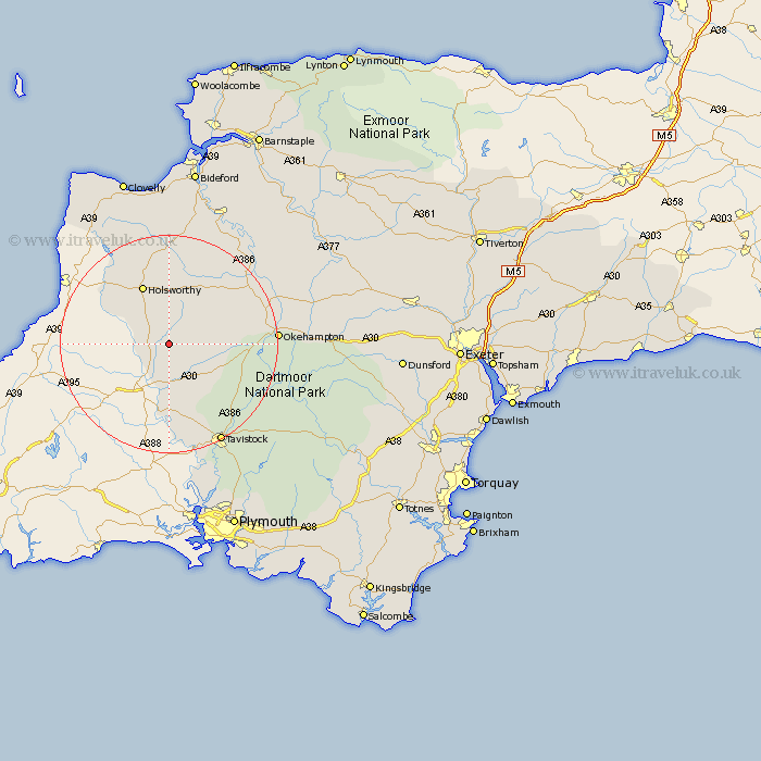 Virginstow Devon Map