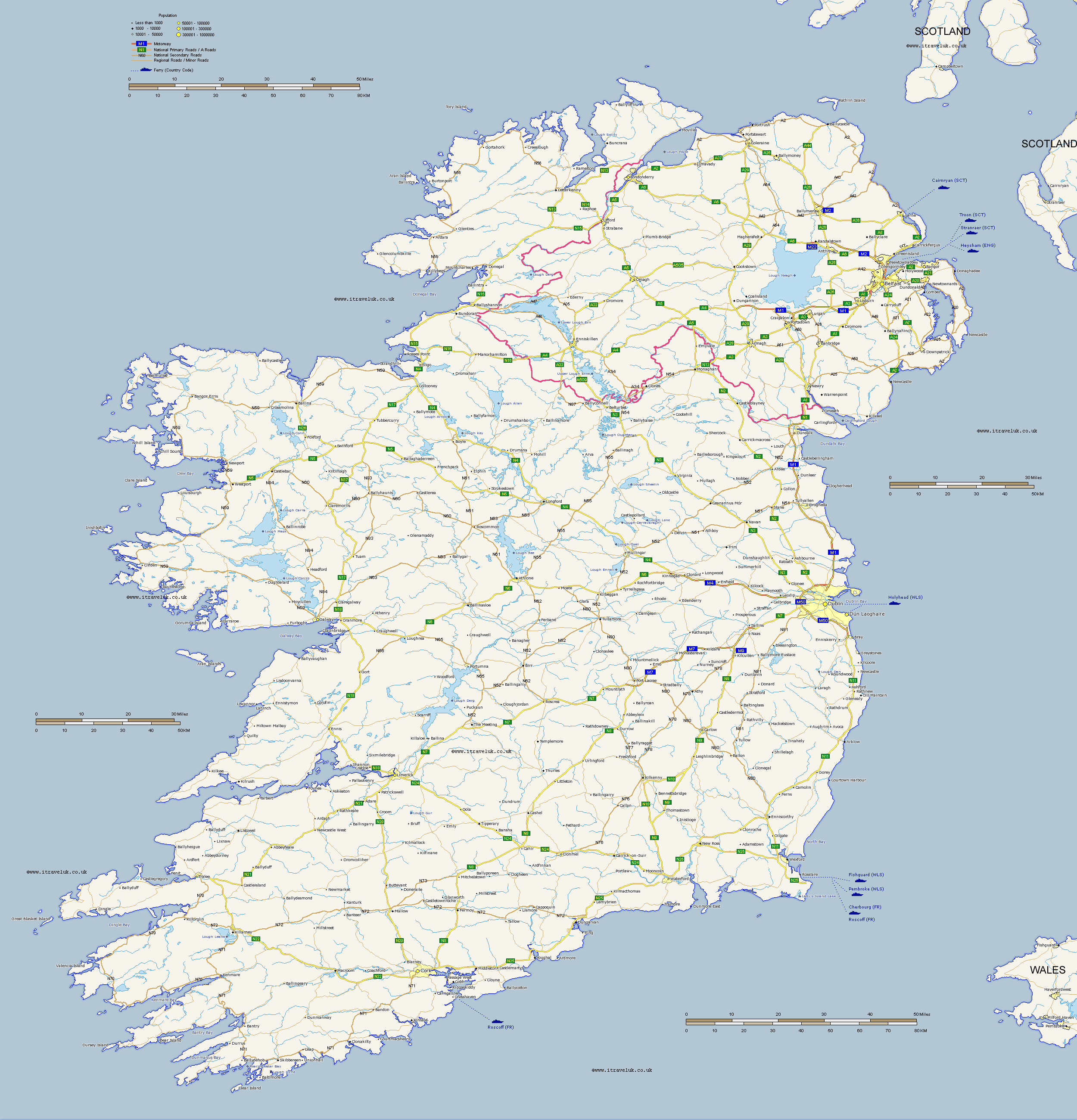 Large Ireland Map