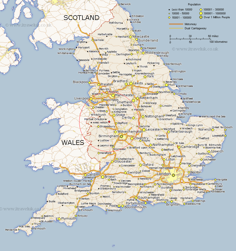 Location of Adbaston in England 