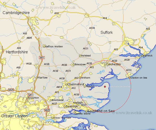 Bradwell Juxta Mare Essex Map