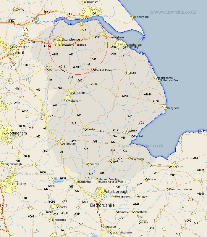 Brigg Map - Street and Road Maps of Lincolnshire England UK