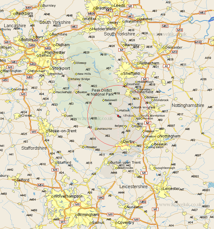 High Peak Derbyshire Map