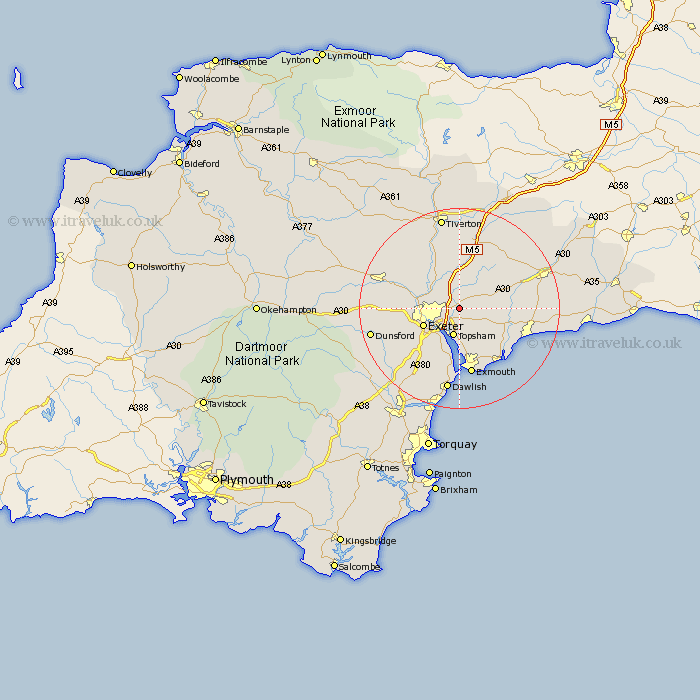 Honiton Clyst Devon Map