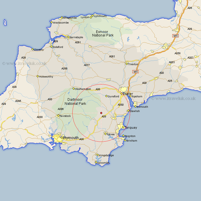 Ilsington Devon Map