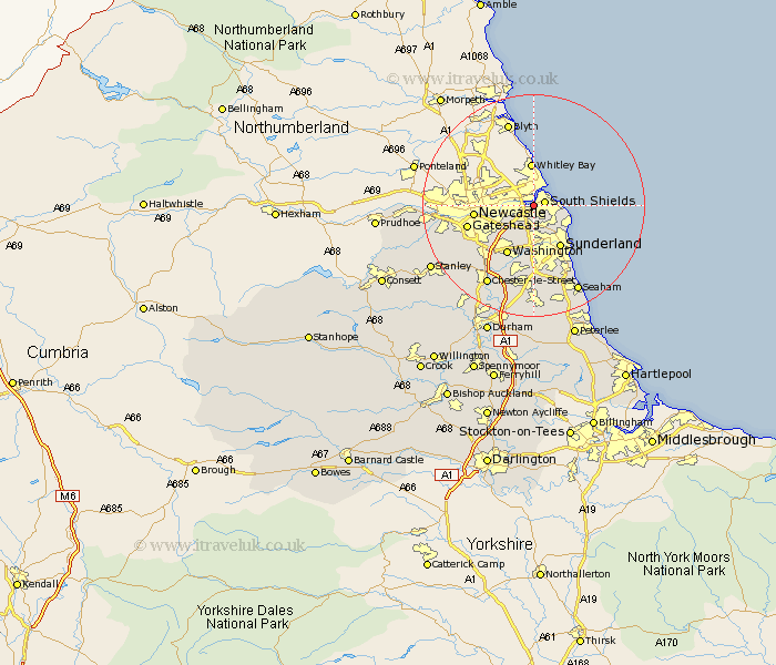 Jarrow On Tyne Durham Map