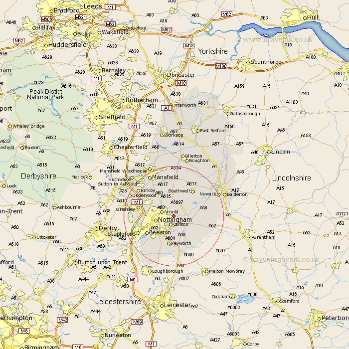 Lambley Nottinghamshire Map