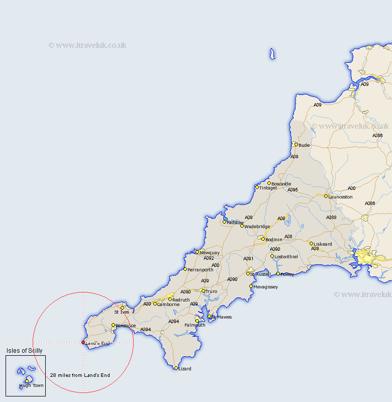 Lands End Cornwall Map