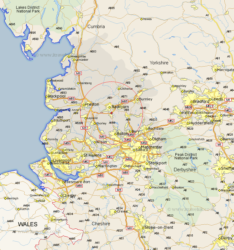 Lower Darrven Lancashire Map