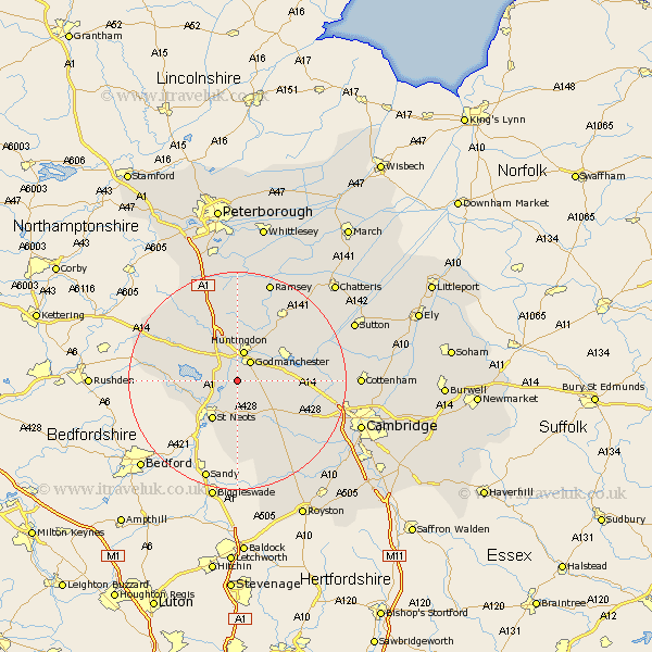 Offord Cluny Cambridgeshire Map