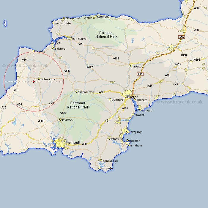Pyworthy Devon Map