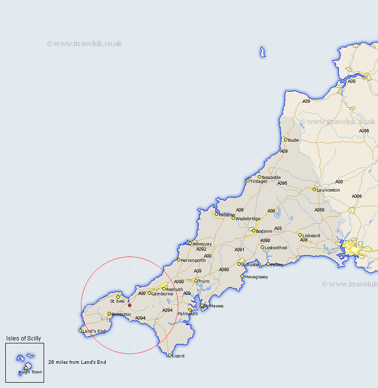 St Erth Cornwall Map