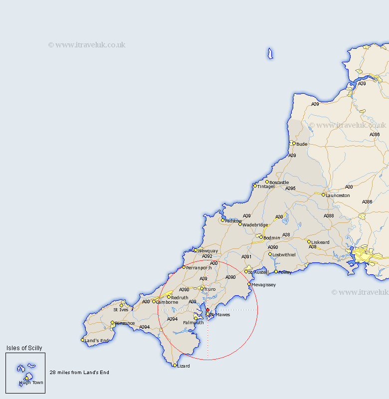 St Just Cornwall Map St. Just Map - Street And Road Maps Of Cornwall England Uk