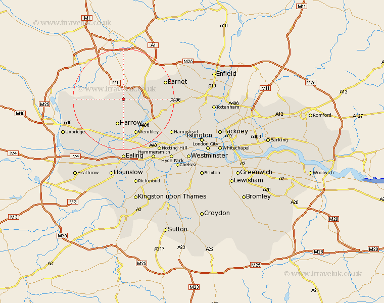 Stanmore Greater London Map