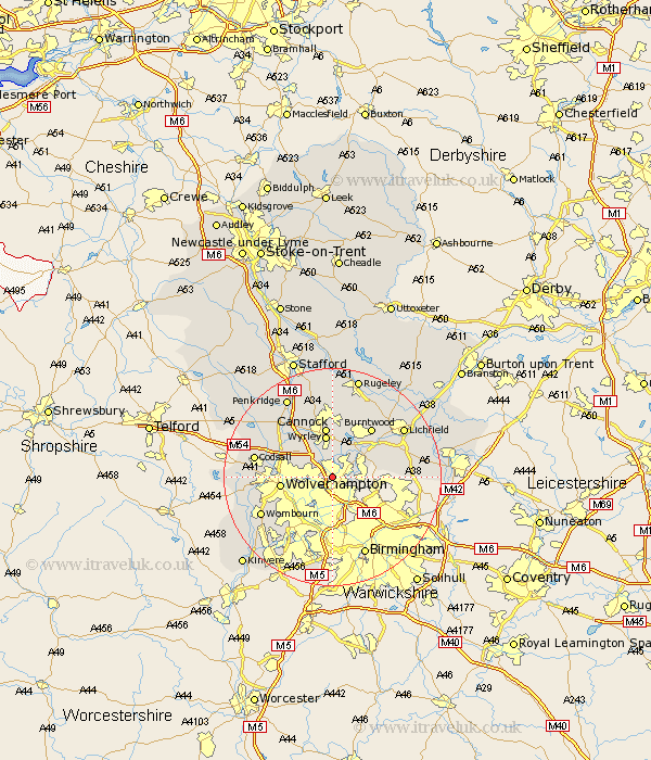 Walsall Staffordshire Map