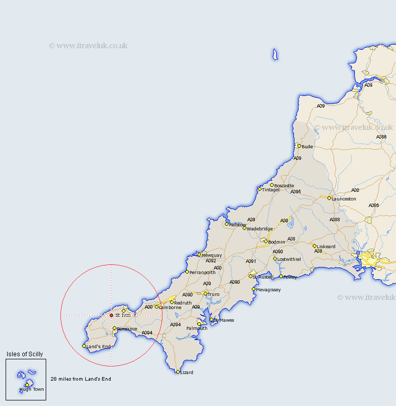 Zennor Cornwall Map